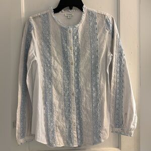Sundance Embroidery/Crochet Button Down Size Small